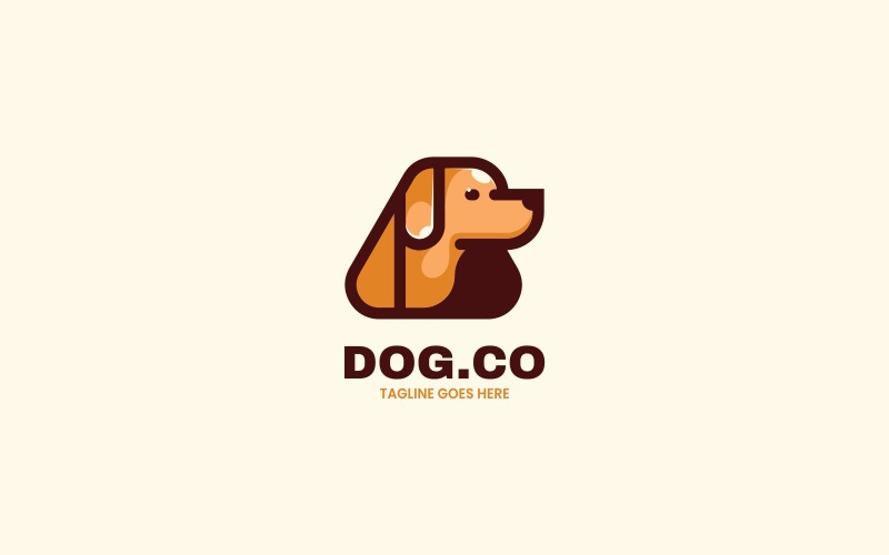 Modèle de logo de mascotte de chien vectoriel