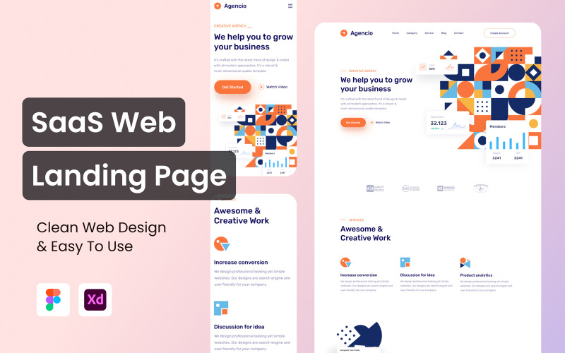 Quick-Space SaaS Web Landing Page 02 Елементи інтерфейсу користувача