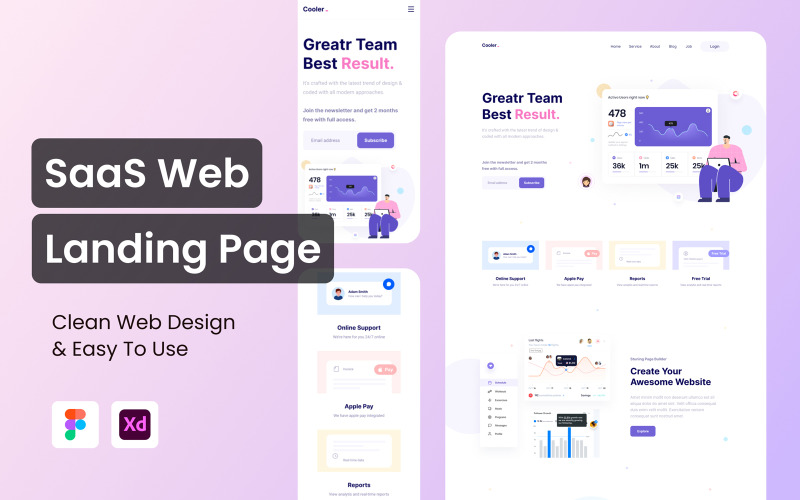 Quick-Space SaaS Web Landing Page 03 Елементи інтерфейсу користувача