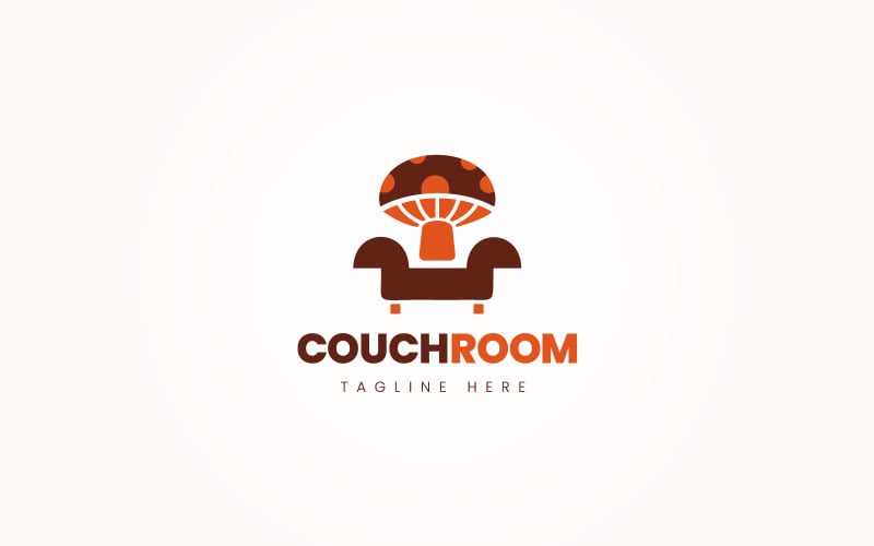 Restaurante Vegetal Gratis Logo Vector Hongo Sofá Icono Diseño Concepto