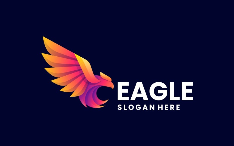 Wektor Orzeł Gradient Kolorowy Styl Logo