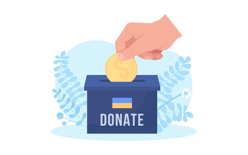 Faire un don pour l'Ukraine vector illustration isolé