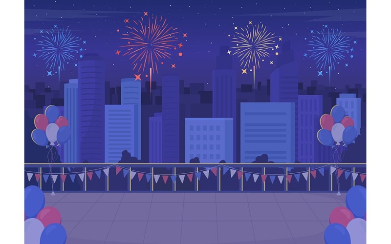 Feestelijke decoratie in de stad ter illustratie van de onafhankelijkheidsdag