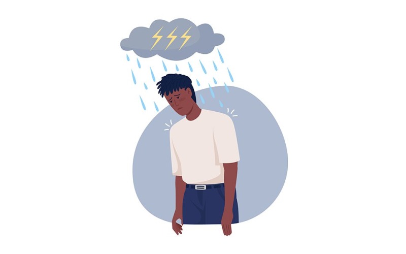 Illustration isolée de vecteur de chagrin profond