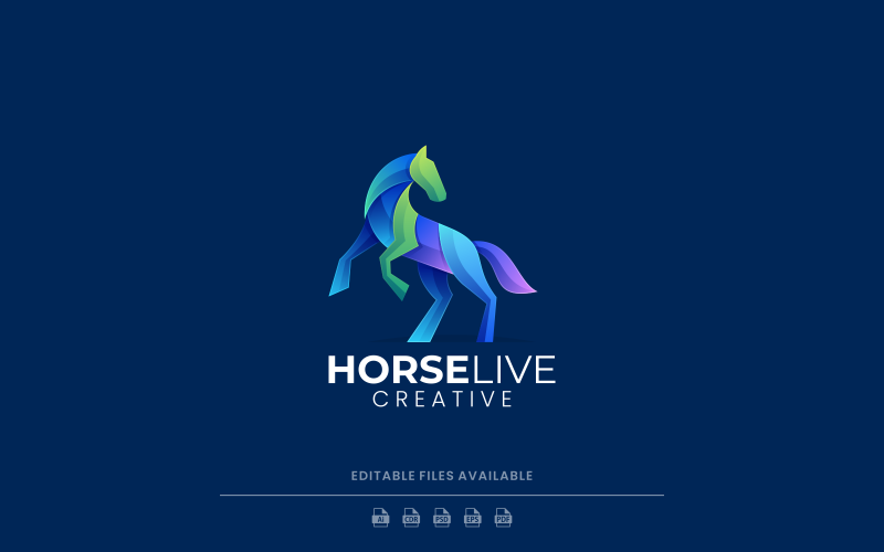 Красочный логотип Horse Gradient Vol.3