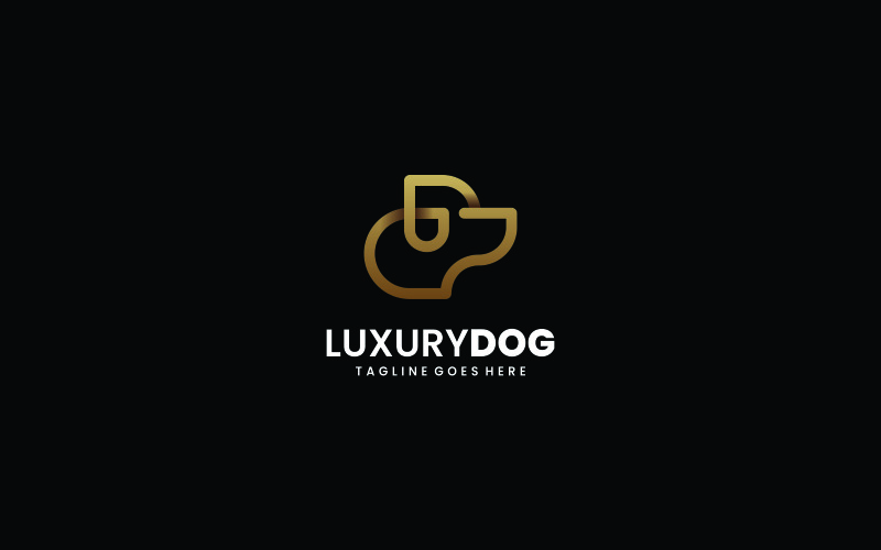 Luxus-Hundelinie Kunst-Logo-Stil