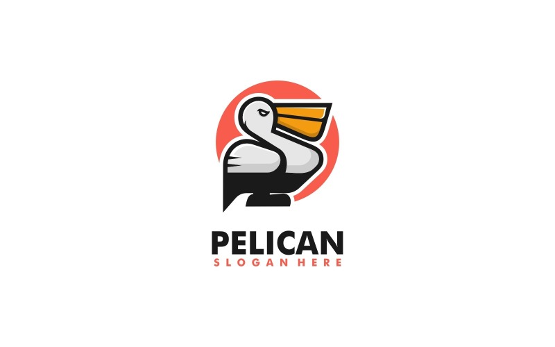 Modello di logo mascotte pellicano vettoriale