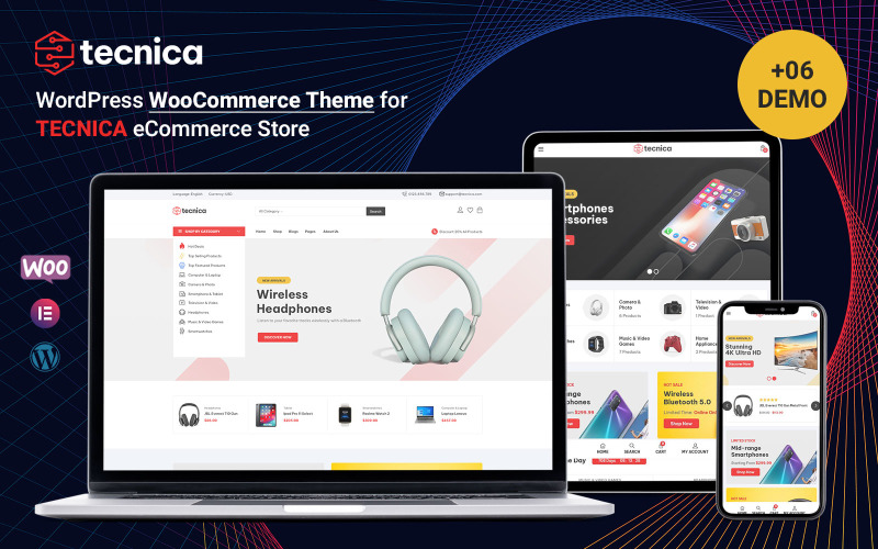 Tecnica – elektronické víceúčelové téma WooCommerce