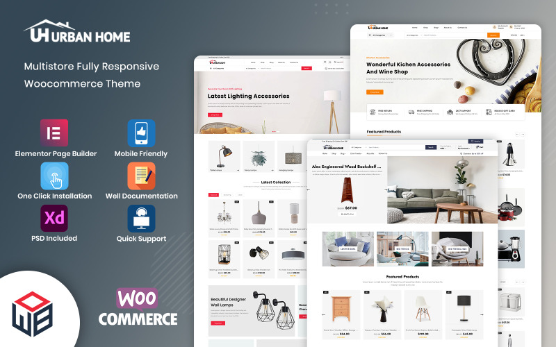UrbanHome - WooCommerce-sjabloon voor meubels, huis en leven