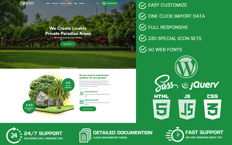 Зелений - тема WordPress для садівників