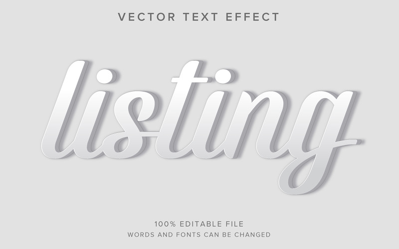 Listado de efectos de texto 3d editables