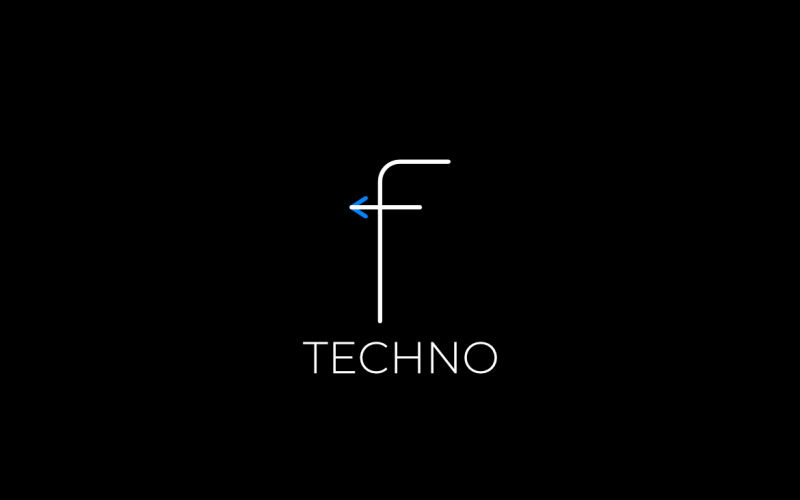 Logo piatto semplice della freccia della lettera F