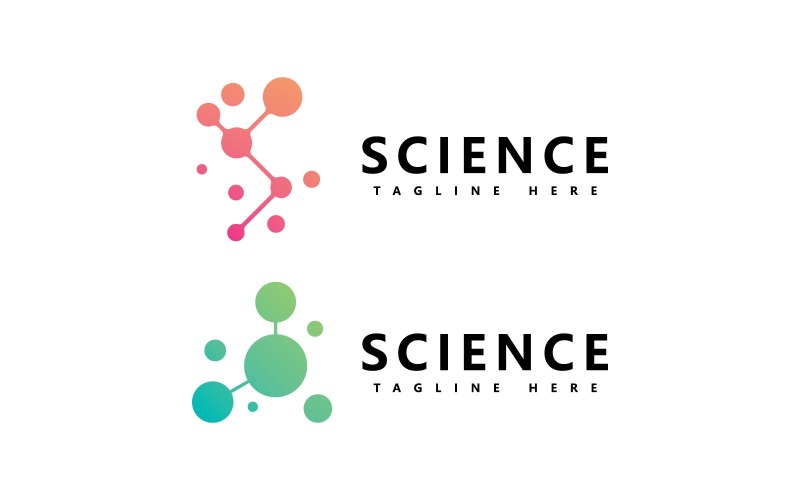 Molecuul Wetenschap Vector Logo Ontwerp V8