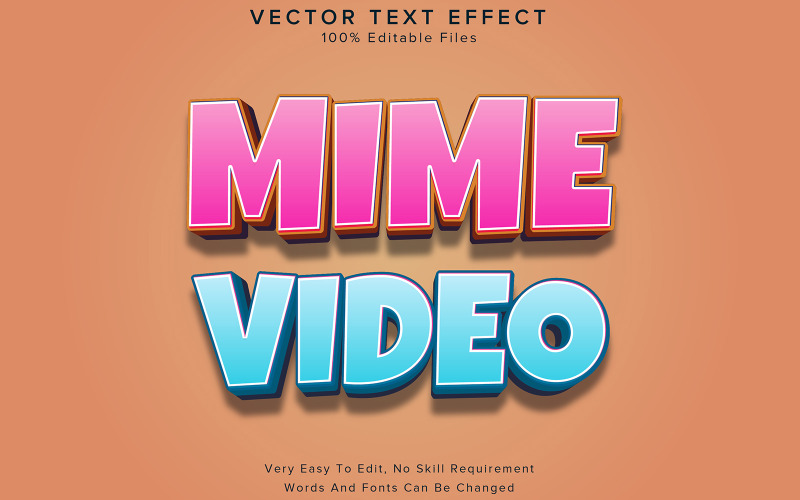 Effet de texte modifiable Style de texte vidéo Mime