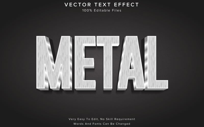 Estilo de efecto de texto 3d de metal Efecto editable