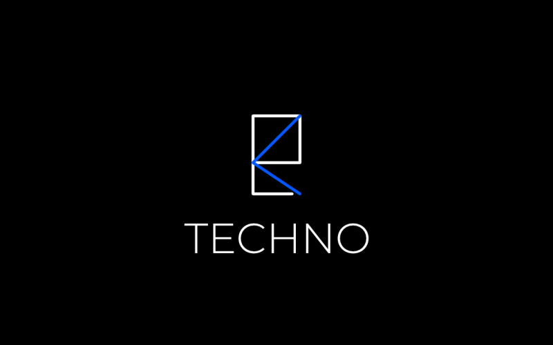 Logotipo de tecnología plana dinámica de flecha E de letra