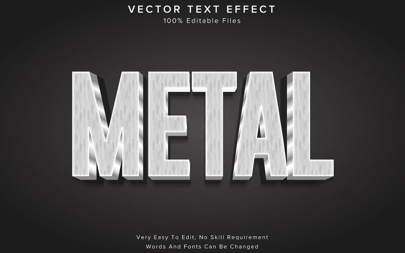 Metal 3d Metin Efekti Stil Düzenlenebilir Efekt