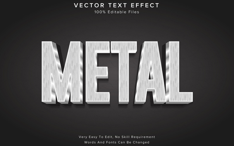 Metall 3d texteffektstil redigerbar effekt