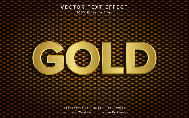 Style modifiable d'effet de texte 3d Royal Gold