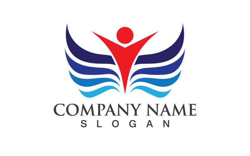 Vleugels Logo Vector pictogram symbool Iillustration ontwerpsjabloon V4