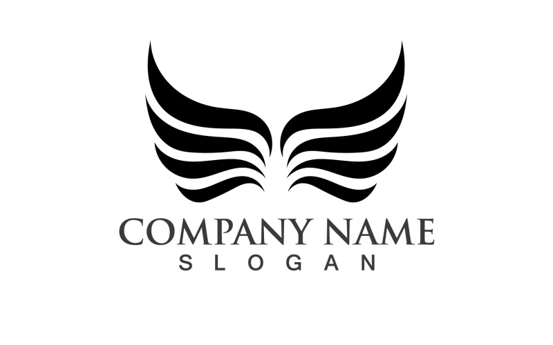 Wings Logo Vector Icon Simbolo Iillustration Design Template V22