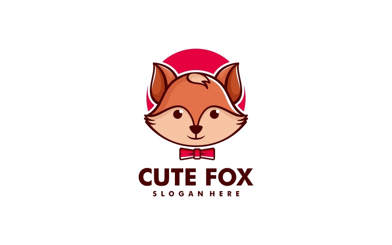 Cute Fox Simple Mascot Logo #267033 - TemplateMonster