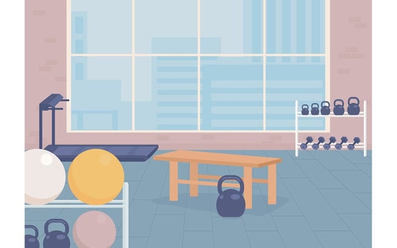 Gymnasium platt färg vektorillustration