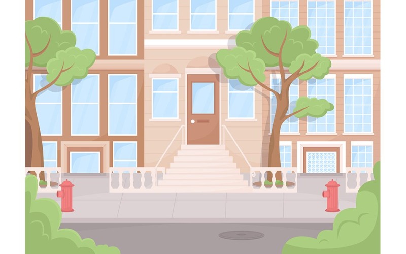 Ilustração em vetor de cor de entrada exterior de pedra castanha