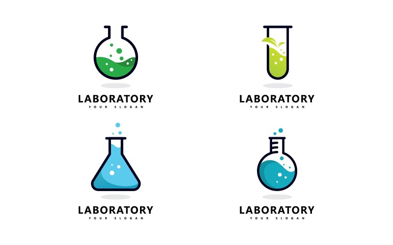 Логотип Лаборатории Научная Лаборатория Логотипа Иконки Векторный Дизайн V5