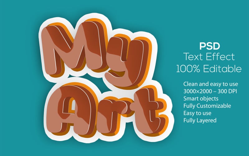 Moje umění | My Art Cartoon Textový efekt | 3D My Art Upravitelný textový efekt | Moderní My Art Psd Textový efekt