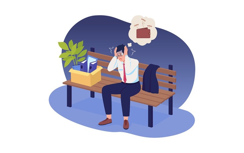 Rädsla för fattigdom vektor isolerade illustration
