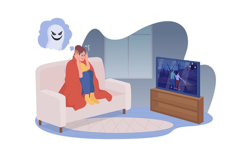 Straszny film wektor ilustracja na białym tle