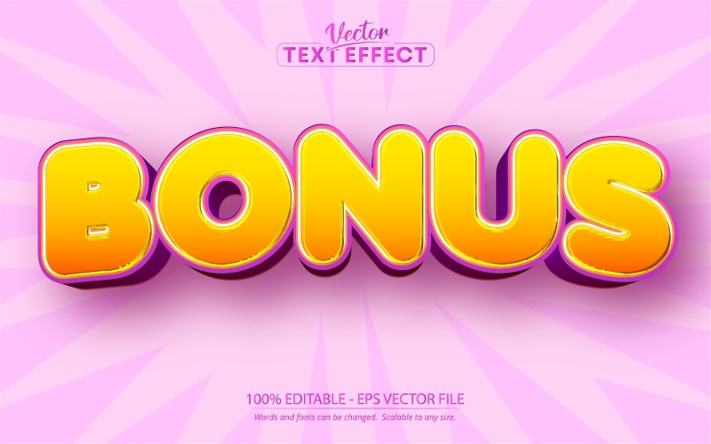 Bonus - Effet de texte modifiable, style de texte de dessin animé violet, illustration graphique
