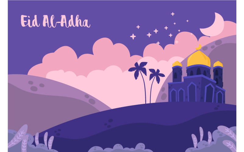 Eid Al-Adha Mubarak bakgrundsillustration