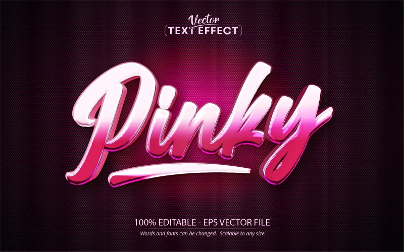 Rose - Effet de texte modifiable, style de texte de dessin animé rose brillant, illustration graphique