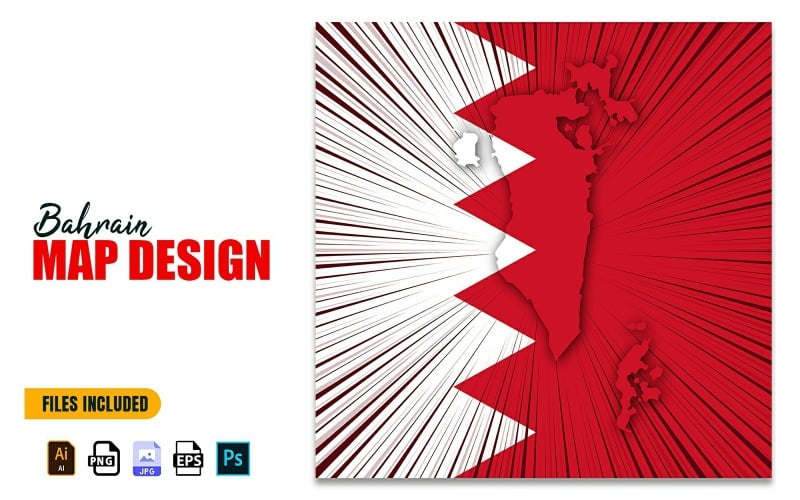 巴林独立日地图设计插图