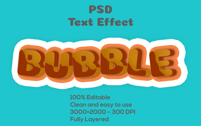 Bolla | Effetto di testo Psd fumetto bolla | Effetto testo modificabile bolla 3D