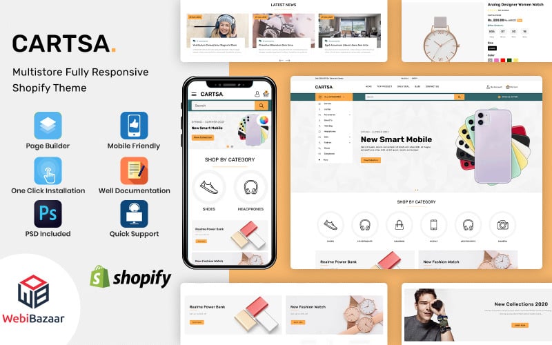 Cartsa - Minimal ve Modern MultiStore Shopify Teması