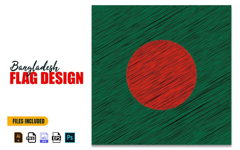 26 de marzo Ilustración de diseño de bandera de independencia de Bangladesh