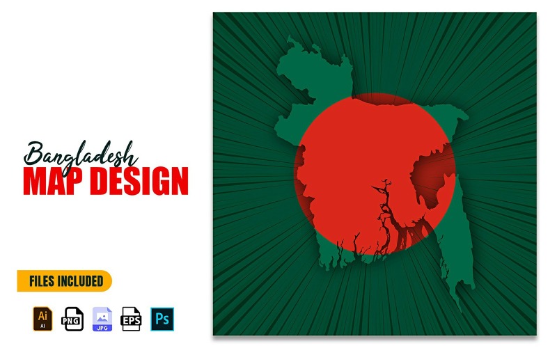 Dzień Niepodległości Bangladeszu Ilustracja Projektu Mapy