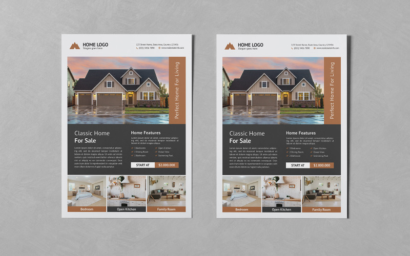Flyers immobiliers de promotion modernes