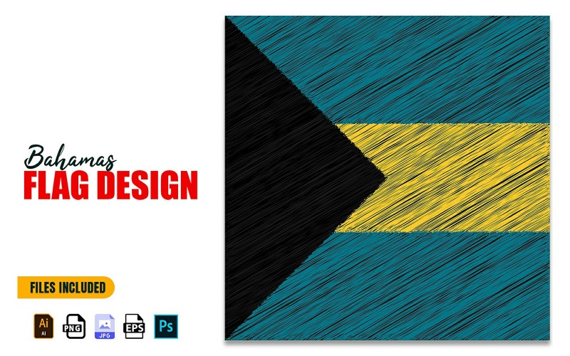 10 июля Иллюстрация дизайна флага ко Дню независимости Багамских островов