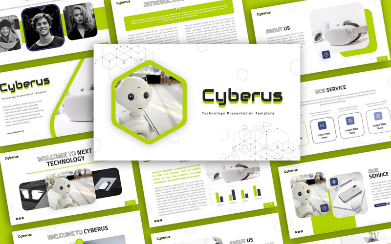Modello di presentazione PowerPoint multiuso Cyberus Technology