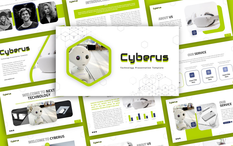 Modelo de apresentação de PowerPoint multiuso de tecnologia Cyberus