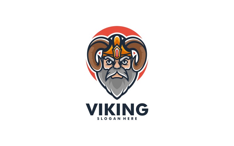 Вікінг простий стиль логотипу талісмана