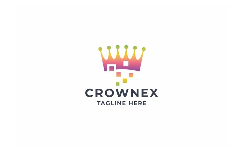 Logo professionnel de pixel de couronne