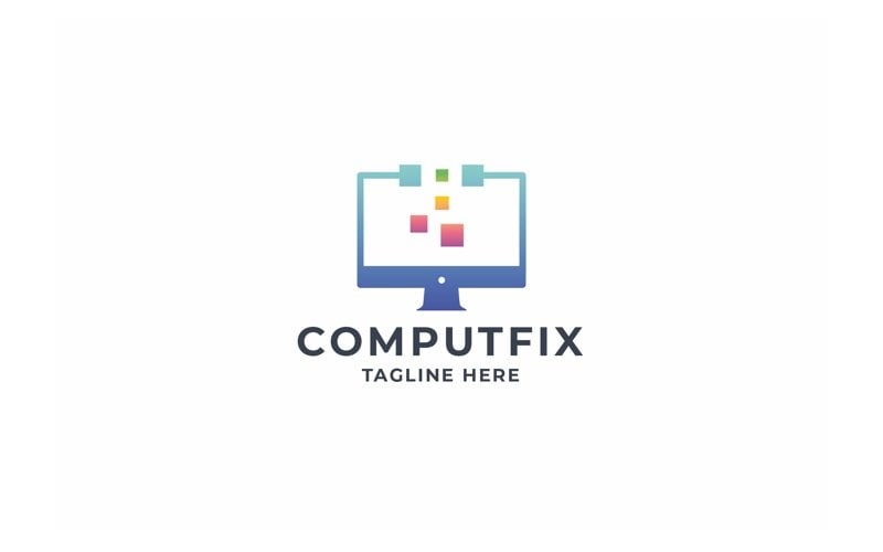 Logotipo de conserto de computador profissional