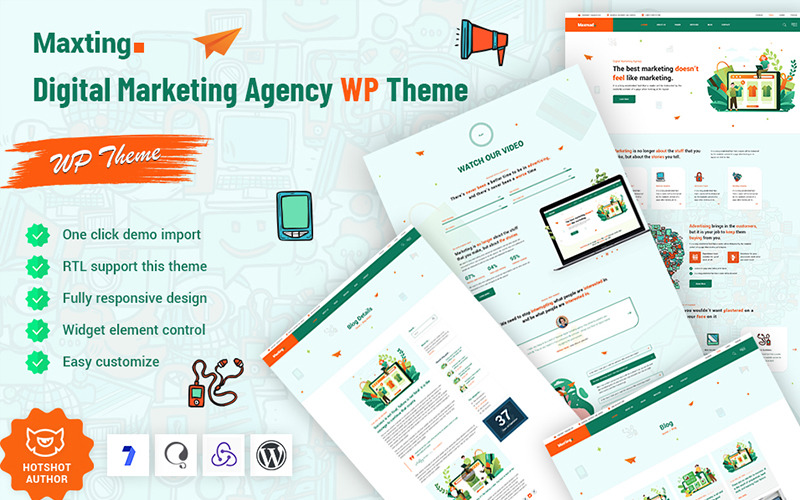 Maxting - WordPress-thema voor digitaal marketingbureau