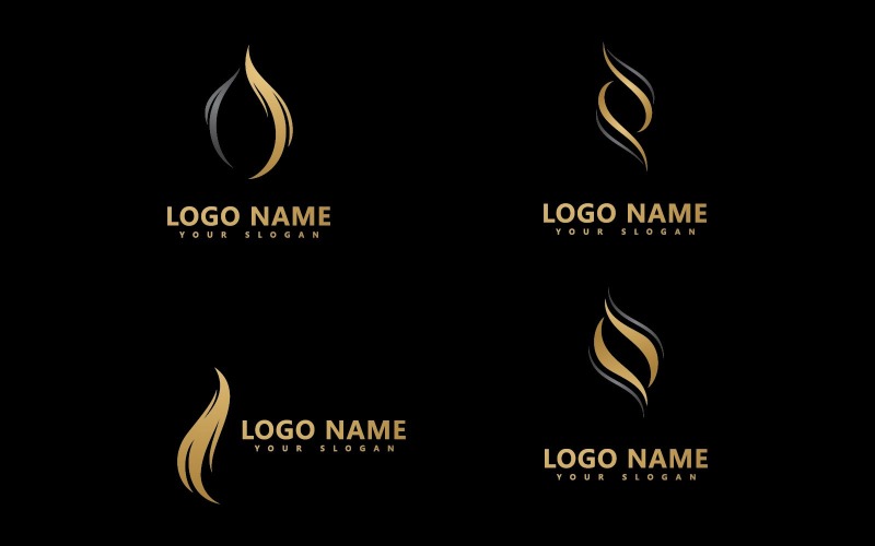 Modèle de conception de logo vectoriel pour salon de coiffure femme V22