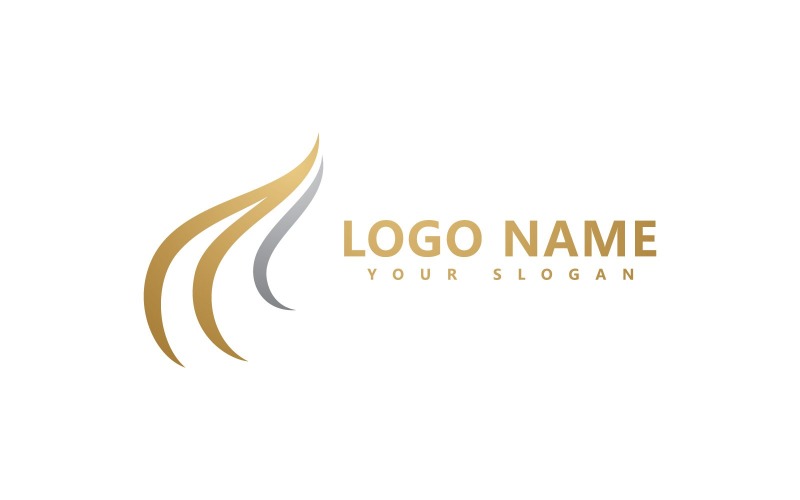 Modelo de design de logotipo de vetor de salão de cabeleireiro de mulher V2